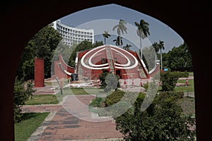 Astronomical instrument at Jantar Mantar observatory, Delhi, India photo