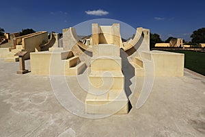 Astronomical instruments at Jantar Mantar observatory, Jaipur