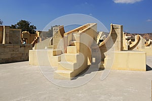 Astronomical instruments at Jantar Mantar observatory, Jaipur