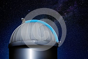 Astronomical observatory dome night sky