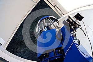 Astronomical observatory telescope indoor night