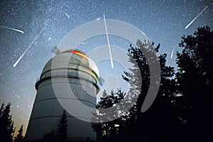 Astronomical Observatory under the night sky stars