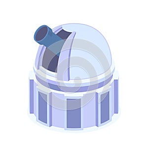 Astronomical observatory on white background. Vector illustration. EPS 10.