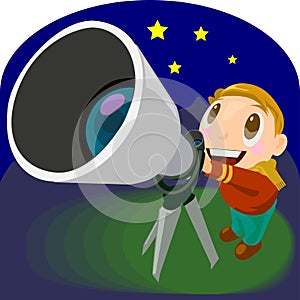 Astronomical telescope illustration