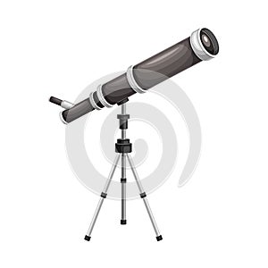 Astronomical telescope tube optical instrument vector illustration on white background