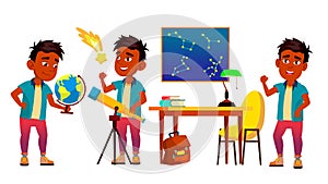 Astronomy, Astrophysics Student Vector Cartoon Characters Set photo