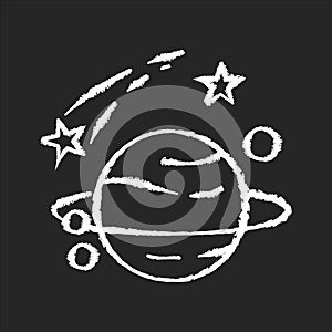 Astronomy chalk white icon on black background