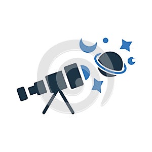 Astronomy icon. Editable vector graphics