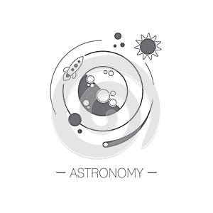 Astronomy icon. Flat design minimalistic vector illustration iso