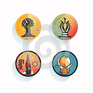 Astronomy icons set. Flat design style. Vector illustration