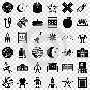 Astronomy icons set, simple style