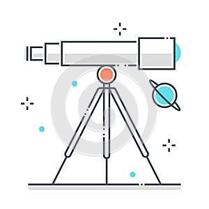 Astronomy related color line vector icon, illustration