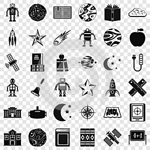 Astronomy science icons set, simple style
