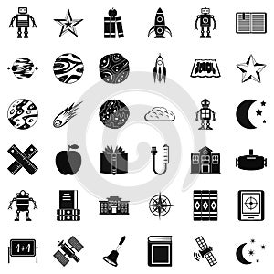 Astronomy science icons set, simple style