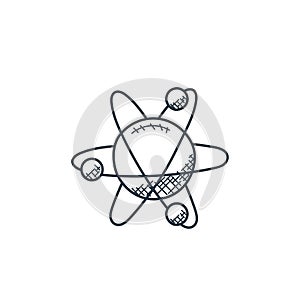 astrophysics icon vector from space and aircraft concept. Thin line illustration of astrophysics editable stroke. astrophysics