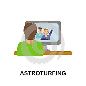 Astroturfing flat icon. Color simple element from activism collection. Creative Astroturfing icon for web design, templates,