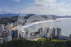 Asturias beach in Guaruja, Sao Paulo, Brazil, seen from above