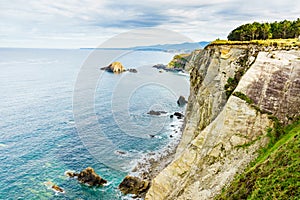 Asturias coast. Cabo Busto cliffs, Spain