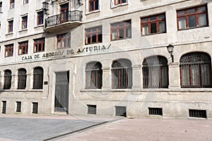 Asturias saving Bank, Caja de Ahorros de Asturias, street photo