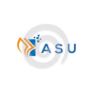 ASU credit repair accounting logo design on white background. ASU creative initials Growth graph letter logo concept. ASU business