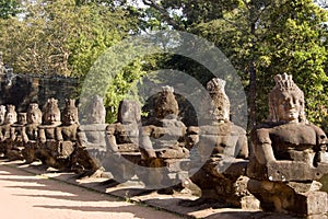 Asura statues, East Gate, Angkor Thom, Cambodia