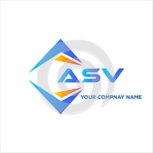 ASV abstract technology logo design on white background. ASV creative initials photo