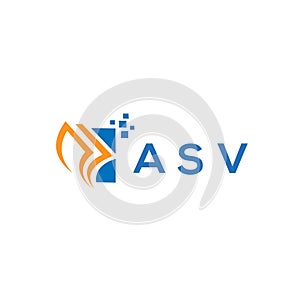 ASV credit repair accounting logo design on white background. ASV creative initials Growth graph letter logo concept. ASV business photo