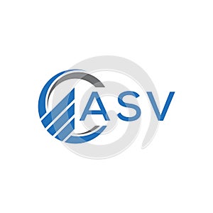 ASV Flat accounting logo design on white background. ASV creative initials Growth graph letter logo concept. ASV business finance