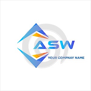 ASW abstract technology logo design on white background. ASW creative initials