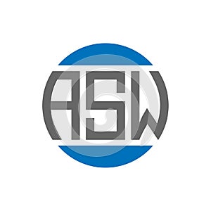 ASW letter logo design on white background. ASW creative initials circle logo concept.