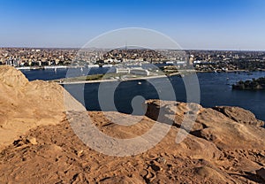 Aswan City from above - Aerial Landscape - Egypt