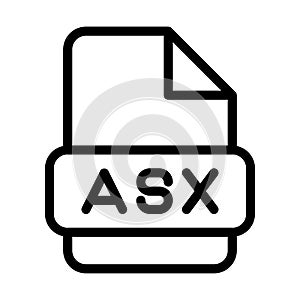 Asx File Icon. Type Files Sign outline symbol Design, Icons Format Type Data. Vector Illustration
