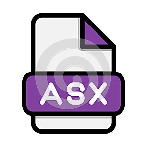 Asx file icons. Flat file extension. icon video format symbols. Vector illustration. can be used for website interfaces, mobile photo