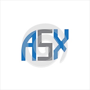 ASX letter logo design on white background.ASX creative initials letter logo concept.ASX letter design photo