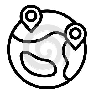 Asylum global location icon outline vector. Migration family