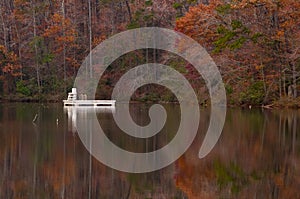 Asylum Lake at Paris Mountain State Park, Greenville, South Carolina in Autumn