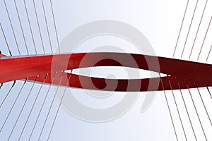 Asymmetric cable-stayed bridge of the arch