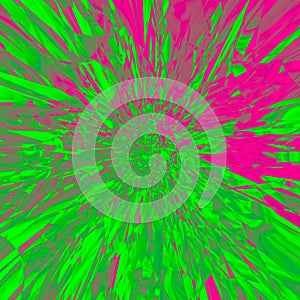 Asymmetric green and grenadine light burst