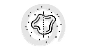 asymmetrical mole melanoma line icon animation