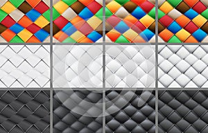 Patchwork set seamless patterns