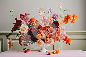 asymmetrical vase arrangement with bold and unconventional blooms