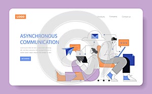 Asynchronous Communication concept. Vector illustration. photo