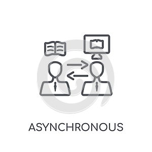 Asynchronous Learning linear icon. Modern outline Asynchronous L