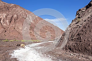 The Valle del Arcoiris rainbow valley in Atacama Desert, Chile photo