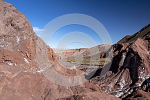 The Valle del Arcoiris rainbow valley in Atacama Desert, Chile photo