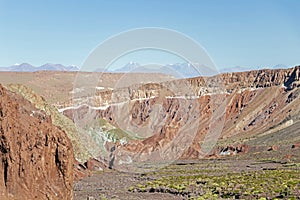 The Valle del Arcoiris rainbow valley in Atacama Desert, Chile photo