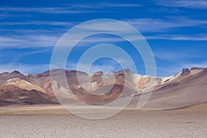 Atacama Mountain with blue sky in Eduardo Avaroa Park