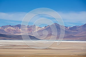 Atacama Mountain with blue sky in Eduardo Avaroa Park photo