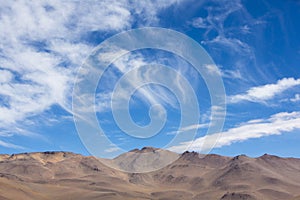 Atacama Mountain with blue sky in Eduardo Avaroa Park photo