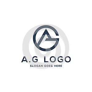 A.G logo concep, initial AG  illustration photo